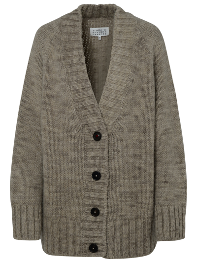 Maison Margiela Woman Cardigan In Misto Alpaca Beige