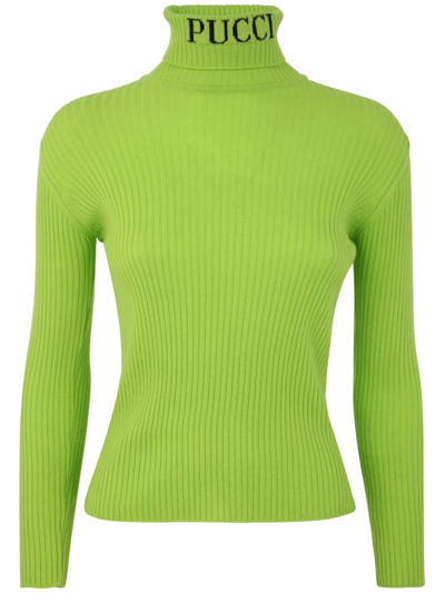 Emilio Pucci Kids' Knitwear In Lime