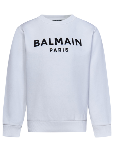 Balmain Kids' Sweatshirt In White/black