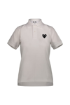COMME DES GARÇONS PLAY PLAY COMME DES GARÇONS POLO IN COTTON WITH BLACK EMBROIDERED HEART