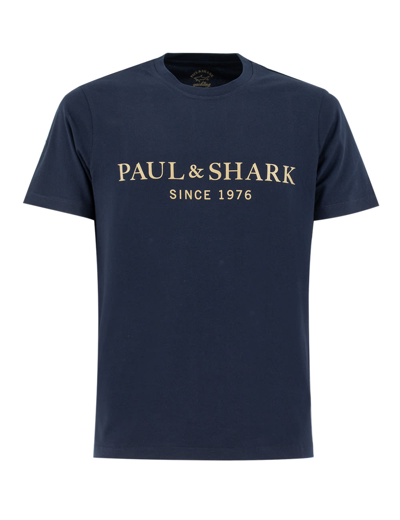 Paul&amp;shark T-shirt In Blue Gold Print