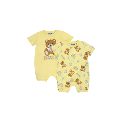 Moschino Yellow Set For Baby Kids With Teddy Bear