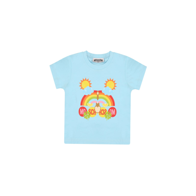 Moschino Light Blue T-shirt For Baby Kids With Teddy Bear