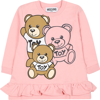 MOSCHINO PINK DRESS FOR BABY GIRL WITH TEDDY BEARS