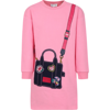 LITTLE MARC JACOBS CASUAL PINK DRESS FOR GIRL WITH LOGO