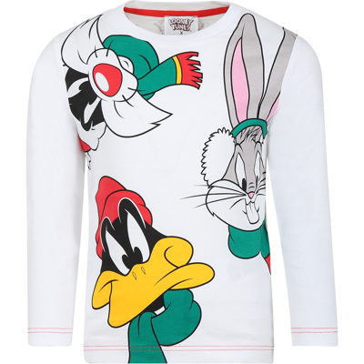 Marc Jacobs Kids' White T-shirt For Boy With Looney Tunes Print