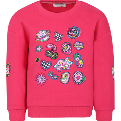 Little Marc Jacobs Kids' Fuchsia Sweatshirt For Girl With Logo And Prints