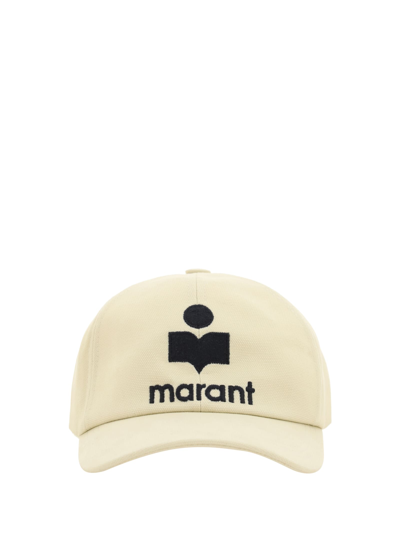 Isabel Marant Isabel Maran Womans Black Cotton Hat With Logo Print In Multi-colored