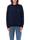 Lacoste Classic Logo-patch Cotton Sweatshirt In Marine