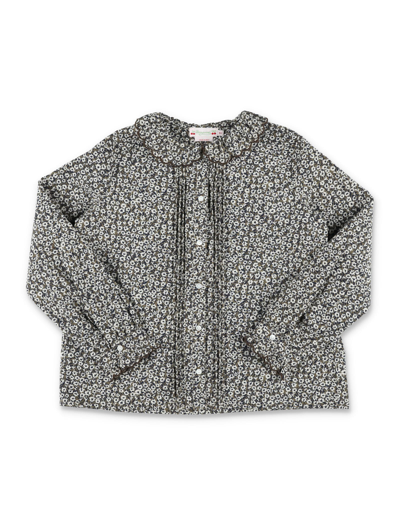 Bonpoint Dorina Floral Cotton Shirt In Cacao