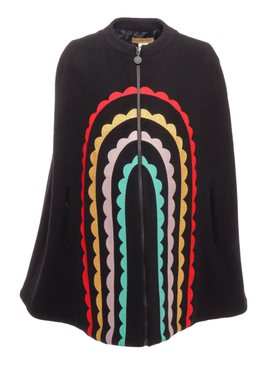 Stella Mccartney Kids' Zipped Cape In Black