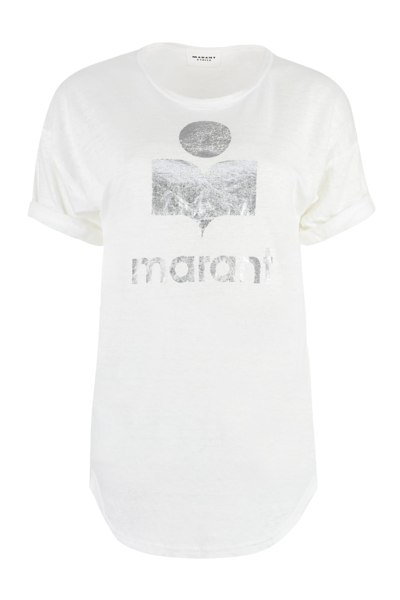 ISABEL MARANT ÉTOILE KOLDI LOGO PRINT LINEN T-SHIRT