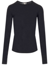 James Perse Round Neck Longsleeved T-shirt In Black