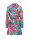 Versace Multicolor Dress For Girl With Print In Light Blue