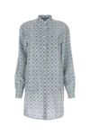 Prada Unique Print Silk Shirt Dress In Multicolor