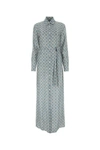 Prada Printed Silk Shirt Dress In Multicolor