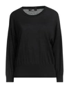 Alpha Studio Woman Sweater Black Size 8 Mulberry Silk, Cashmere