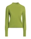 Federica Tosi Woman Turtleneck Acid Green Size 4 Virgin Wool, Cashmere