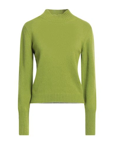 Federica Tosi Woman Turtleneck Acid Green Size 4 Virgin Wool, Cashmere