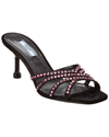Prada Crystal-embellished Suede Sandal In Black