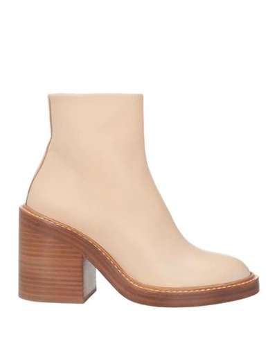 Chloé Woman Ankle Boots Blush Size 10 Soft Leather In Pink