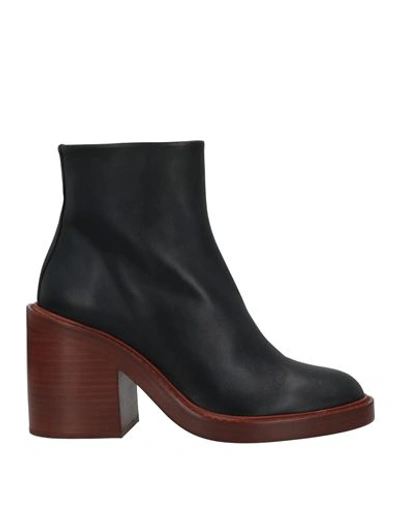 Chloé 90mm Leather Ankle Boots In Black