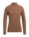 Drumohr Man Turtleneck Camel Size 44 Lambswool In Beige