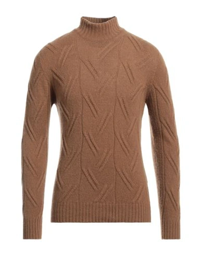 Drumohr Man Turtleneck Camel Size 44 Lambswool In Beige