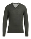 Drumohr Man Sweater Dark Green Size 42 Super 140s Wool