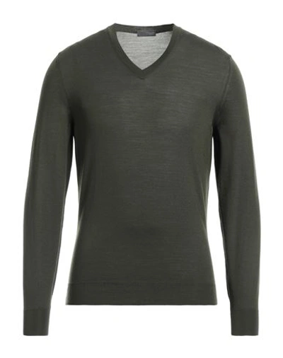 Drumohr Man Sweater Dark Green Size 42 Super 140s Wool In Green