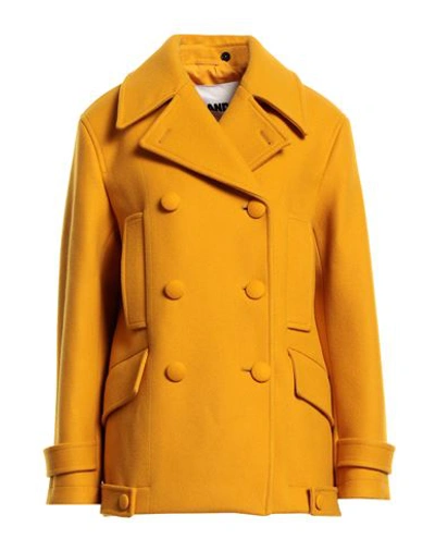 Jil Sander Woman Coat Ocher Size 0 Wool In Yellow
