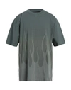 Vision Of Super Man T-shirt Lead Size Xxl Cotton, Elastane In Grey