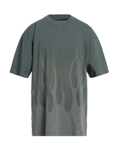 Vision Of Super Man T-shirt Lead Size Xxl Cotton, Elastane In Grey
