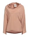 Semicouture Woman Top Blush Size 8 Acetate, Silk In Pink