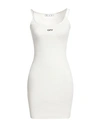 Off-white Logo-print Ribbed Minidress In White