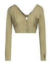 Jacquemus Woman Wrap Cardigans Sage Green Size 10 Wool, Polyamide In Sage Green