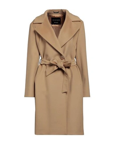 Cinzia Rocca Woman Coat Camel Size 14 Wool In Beige