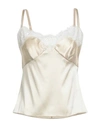Dolce & Gabbana Woman Undershirt Cream Size 4 Silk, Elastane In White