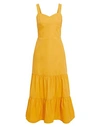 Iris & Ink Woman Maxi Dress Ocher Size 8 Organic Cotton In Yellow