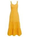Iris & Ink Woman Maxi Dress Marigold Size 8 Organic Cotton In Yellow