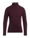 Drumohr Man Turtleneck Deep Purple Size 36 Merino Wool