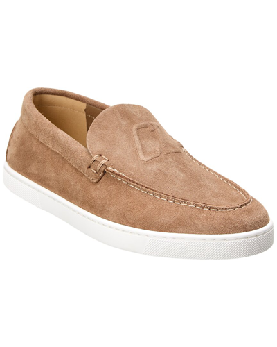 Christian Louboutin Varsiboat Suede Loafer In Brown