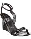 Christian Louboutin Zeppa Chick 85 Patent Wedge Sandal In Black