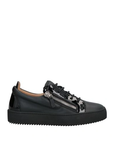 Giuseppe Zanotti Woman Sneakers Black Size 8 Soft Leather