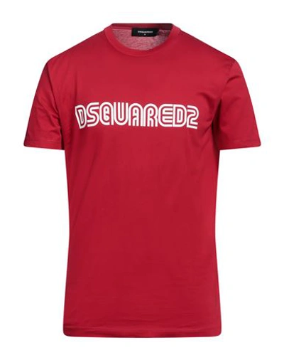 Dsquared2 Man T-shirt Red Size 3xl Cotton In Red