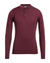 John Smedley Man Sweater Garnet Size L Virgin Wool In Red