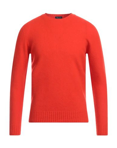 Drumohr Man Sweater Orange Size 44 Lambswool