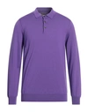 +39 Masq Man Sweater Purple Size 42 Merino Wool