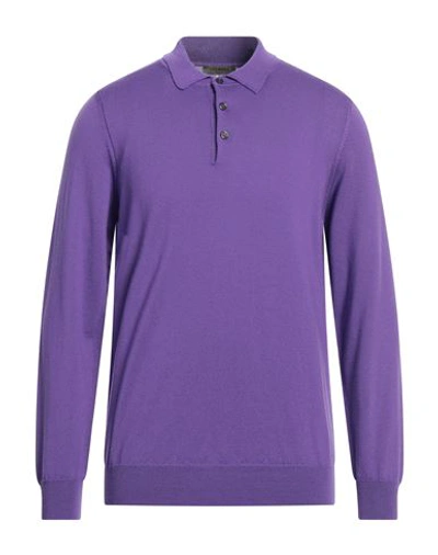 +39 Masq Man Sweater Purple Size 36 Merino Wool