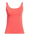Wolford Woman Tank Top Coral Size L Cotton, Polyamide, Elastane In Red